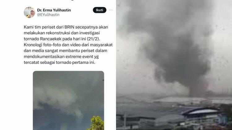 Angin Kencang di Rancaekek, BRIN: 'Tornado Pertama di Indonesia!'