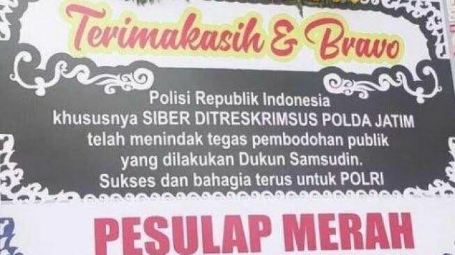 Pesulap Merah Kirim Karangan Bunga ke Polda Jatim, Sindir Gus Samsudin!