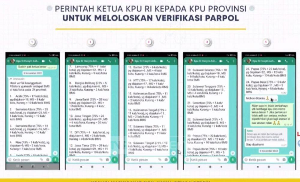 Isi Chat Ketua KPU Berisi Dugaan Kecurangan Pemilu 2024 Dibuka Koalisi Sipil di DPR