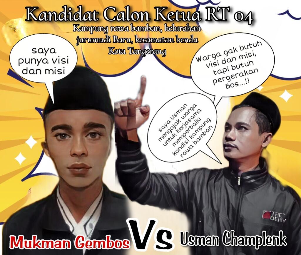 Jelang Pemilihan Ketua RT, Beredar Meme Unik Dua kandidat Calon Ketua RT