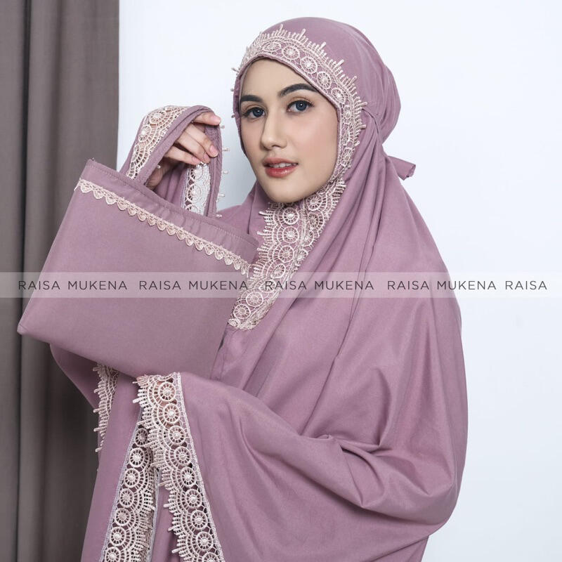 Mukena Dewasa 2in1 Katun Premium Renda Jumbo Naura Series