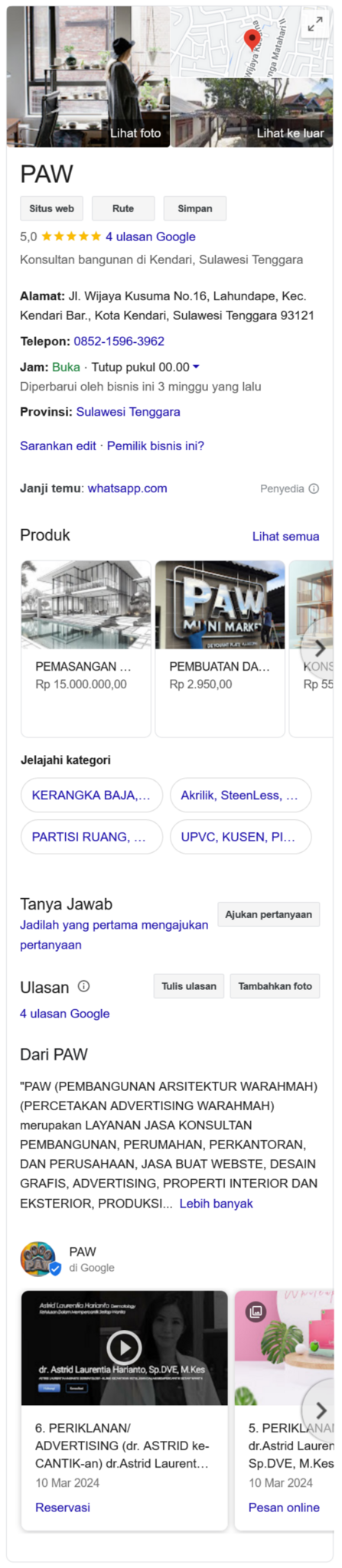 Trafik pencarian PAW di Google yang mencapai 1,19 miliar hasil dalam waktu 0,24