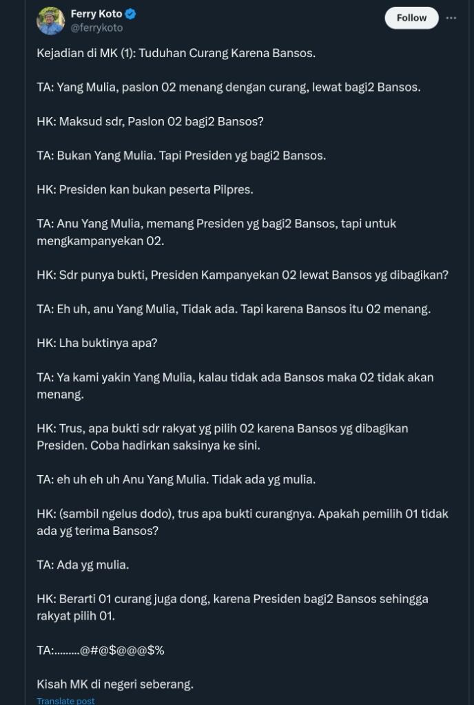 Politisasi Bansos Bak Bom Atom Nagasaki, Jokowi Pantas Dapat Gelar Perusak Demokrasi