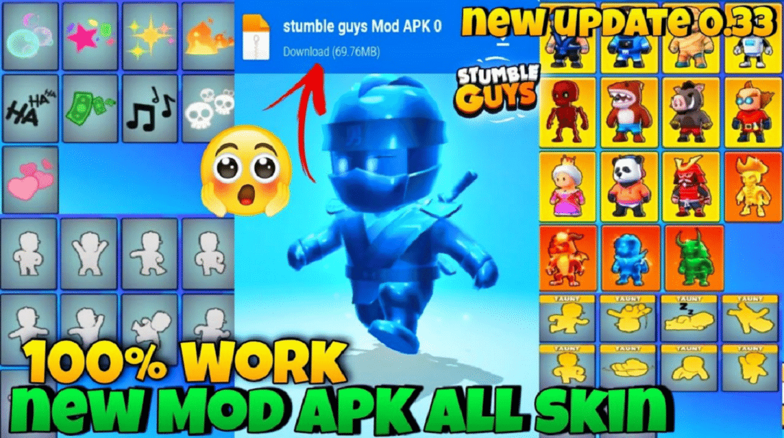 Link Download Stumble Guys Mod APK v0.68.1 Unlock All Skin Unlimited Money