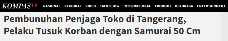 Viral berita seorang ibu2 tusuk orang dgn &quot;samurai&quot;...hah? samurai?