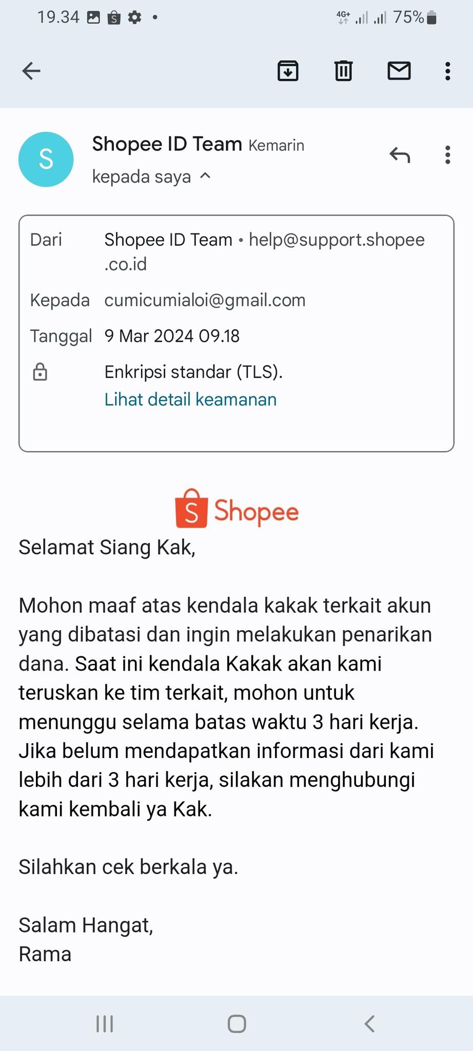 Akun shopee dibatasi dan saldo penjual tidak mau dibayarka oleh pihak shope