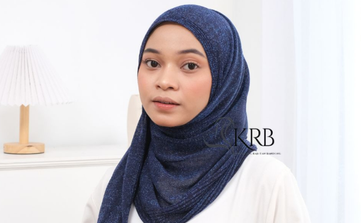Pashmina Gliter Rajut BIRU - BIRU DONGKER - NAVY - DENIM - TURKIS - FROZEN - BABYBLUE