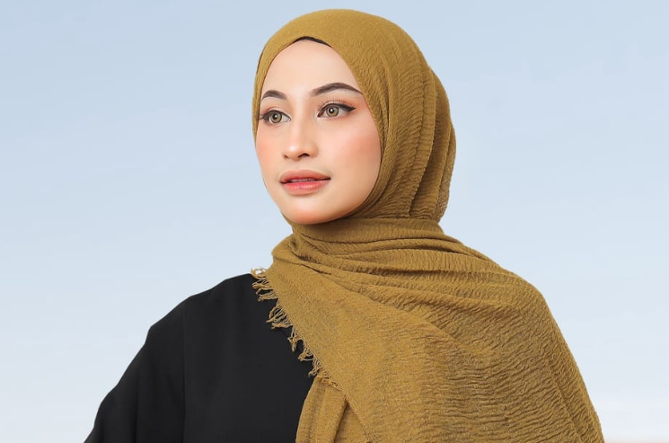 Pashmina Crinkle Kusut Premium NEGRO SHAWL UMAMA segi empat