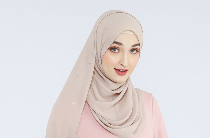 Hijab Pashmina Square Safaa DOVE Jilbab Shawl Kerudung Polos Crystal Segi Empat