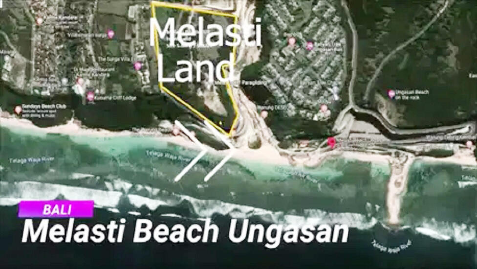 Jual Tanah di Ungasan Bali Luas 56.850 m2 Dekat Pantai Melasti