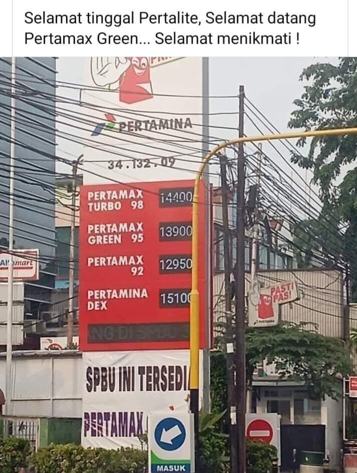 Kabar Pertalite Diganti Pertamax Green, ini Kata Pertamina