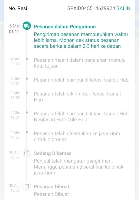 Paket Shopee Belum Sampai