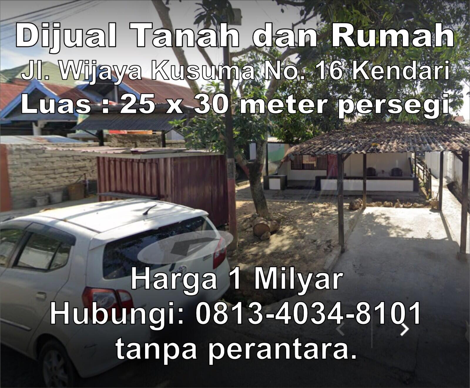 DiJual Tanah Rumah Wilayah Kota Kendari Sulawesi Tenggara