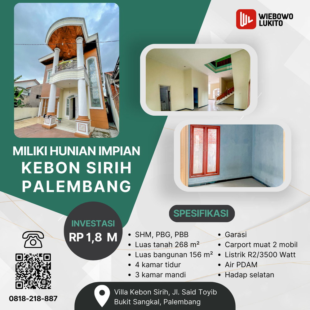 Jual Rumah di Kalidoni Palembang Dekat Mall PTC Palembang