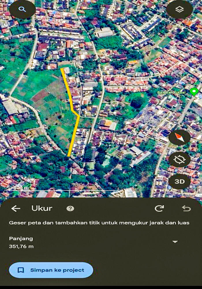 Dijual Tanah 39.000 m2 di Sukarami Palembang Dekat Stasiun LRT Punti Kayu