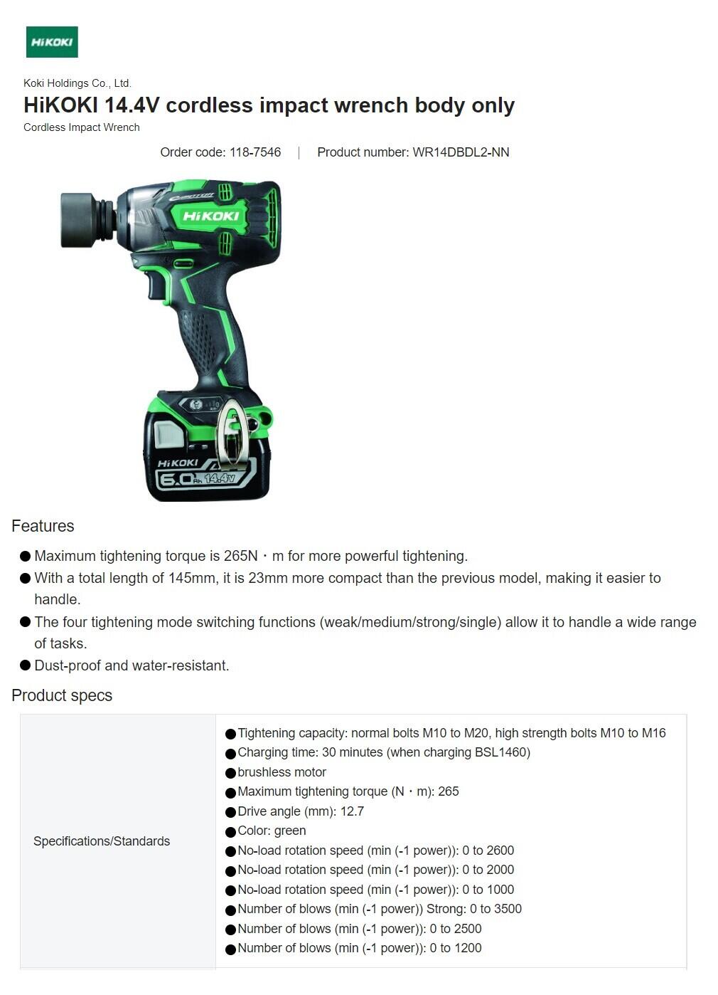 HIKOKI dari Koki Holdings Co., Ltd Japan