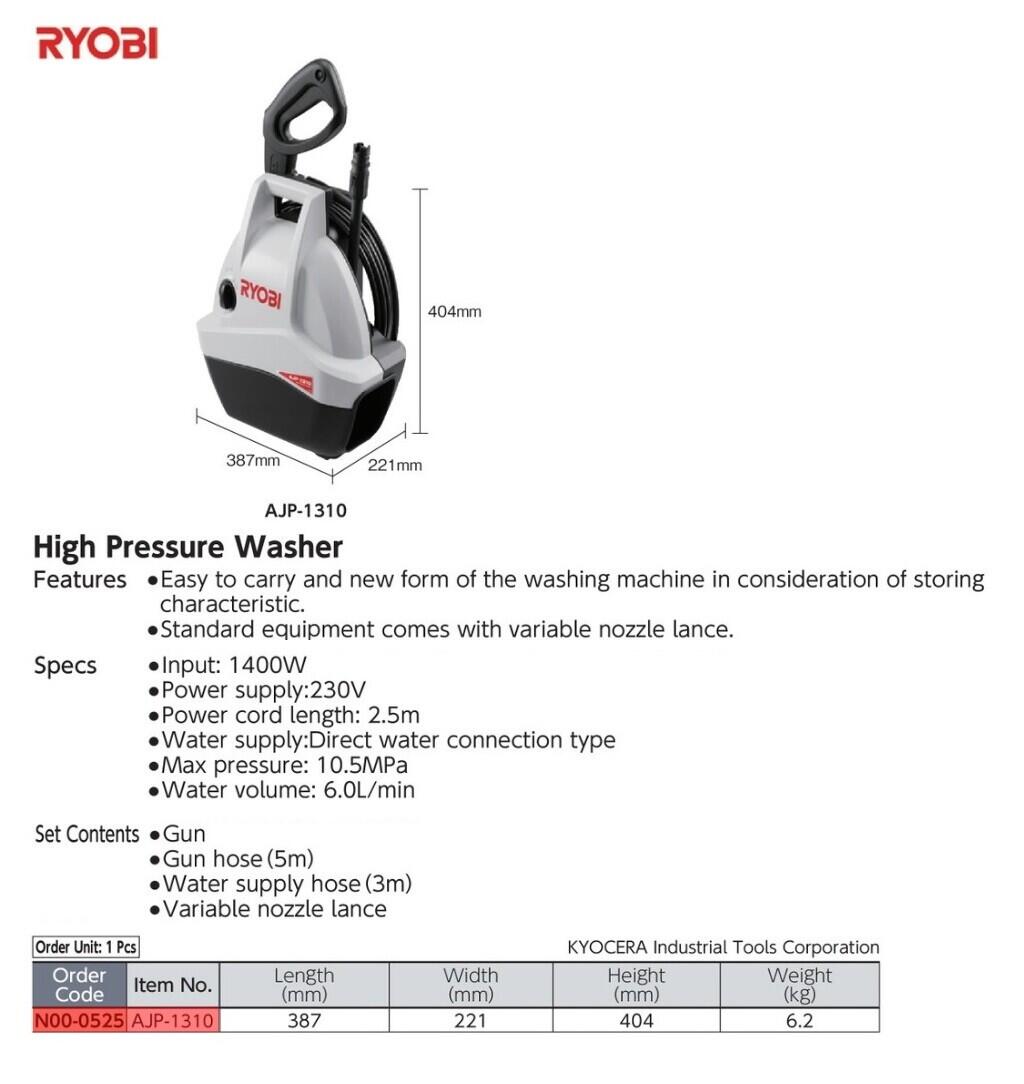 RYOBY dari Kyocera Industrial Tools Corporation Japan