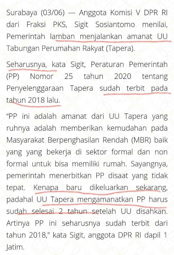 UU Tapera 2016 Dipicu PDIP dan PKS Sebagai Inisiator UU, Tapi Juga Ditolak Sendiri