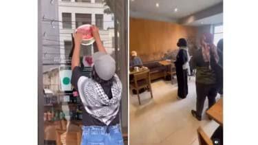 Massa Pembela Palestina Geruduk Gerai Starbucks dan Orasi di Depan Pengunjung!