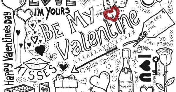 Gambar Doodle Valentine PNG dengan Background Transparan – Free Download