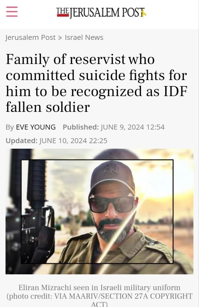 Veteran IDF Akhiri Hidup usai Diminta Kembali ke Gaza