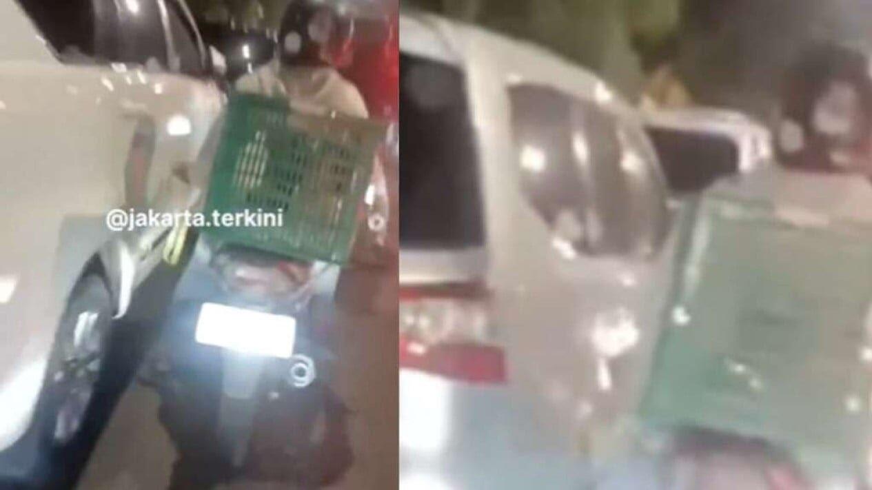 Pemotor Gores Bodi Mobil yang Parkir Sembarangan di Pasar Rebo, Tuai Pro dan Kontra