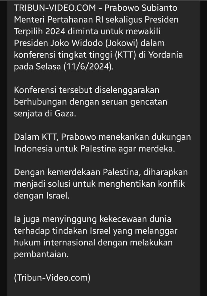 Wakili Jokowi, Prabowo Tegas Kutuk Israel Di Hadapan Pemimpin Dunia