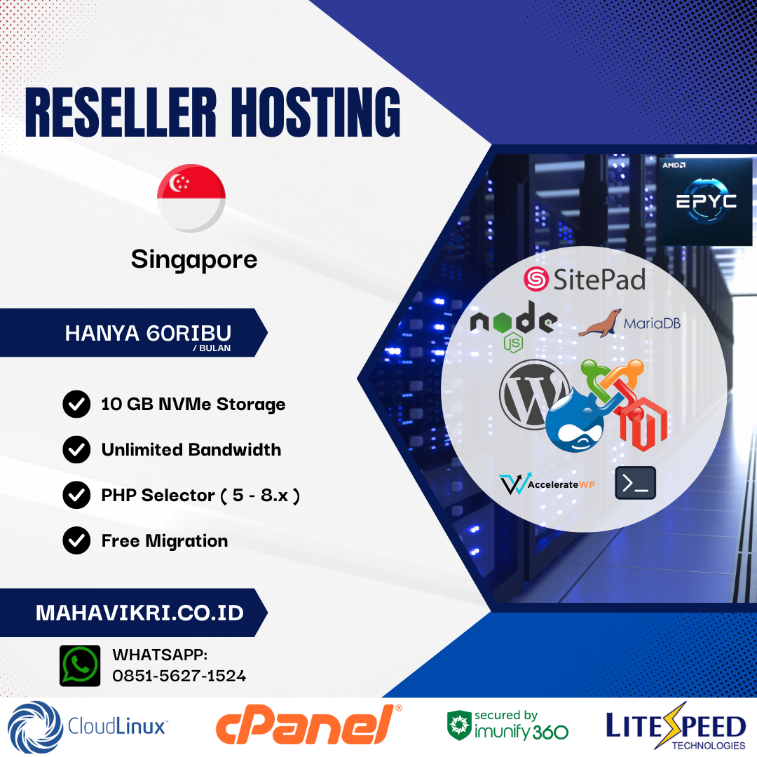 Reseller Hosting Singapore LiteSpeed Murah