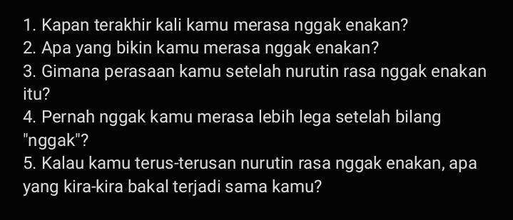 Menghadapi Rasa Nggak Enakan
