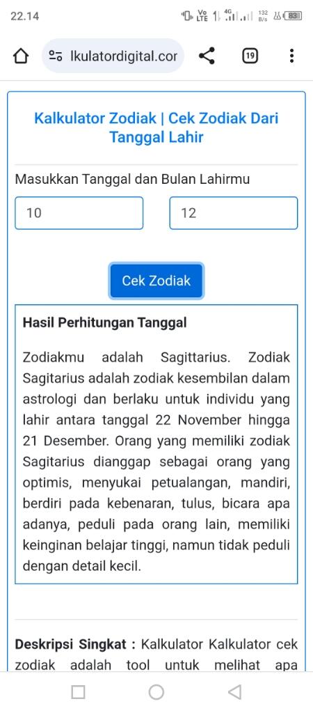 Cek Zodiakmu Secara Online di Kalkulator Zodiak By KalkulatorDigital.Com
