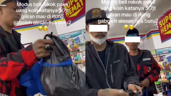 Pria Pemuda Pancasila Beli Rokok Pake Uang Koin Rp3,7 Juta, Kasir Gak Boleh Hitung