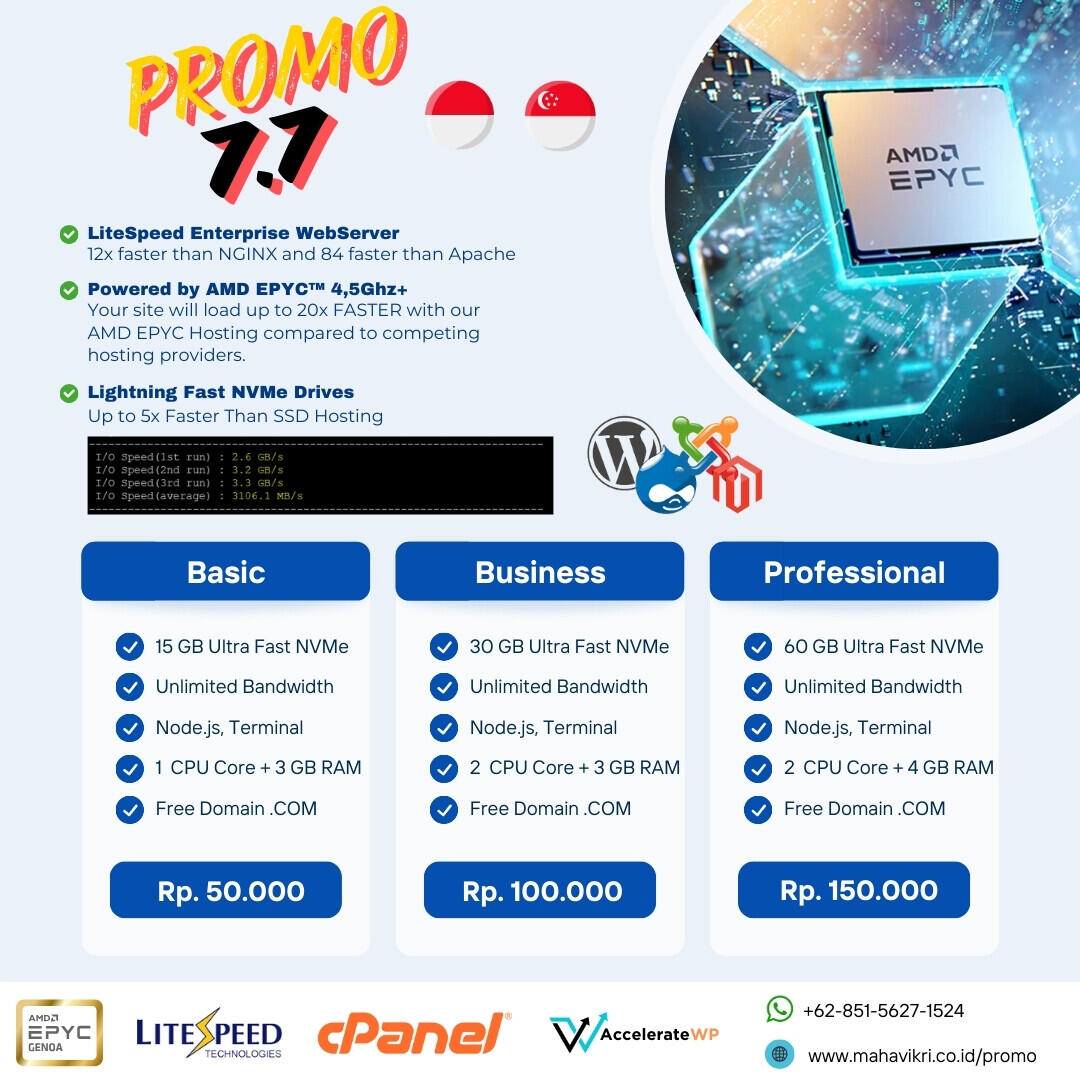 Cloud Hosting Indonesia Promo 7.7 Gratis Domain .COM