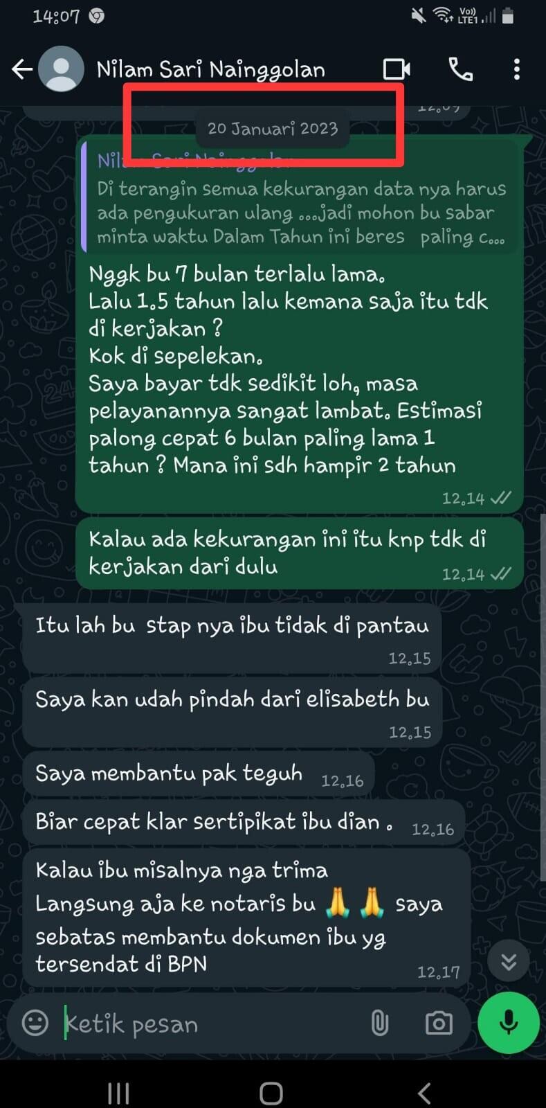 Bayar 20 juta untuk urus surat hak milik masalah tidak kelar sesudah 4 tahun