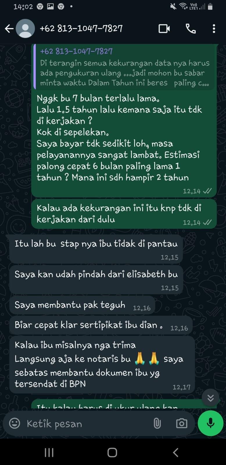 Bayar 20 juta untuk urus surat hak milik masalah tidak kelar sesudah 4 tahun