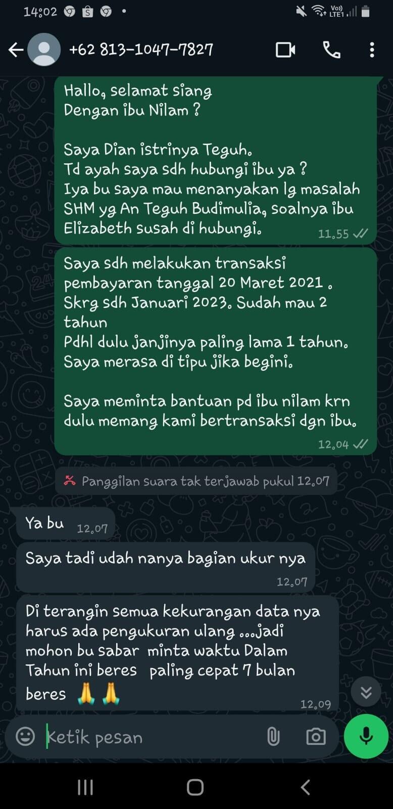 Bayar 20 juta untuk urus surat hak milik masalah tidak kelar sesudah 4 tahun
