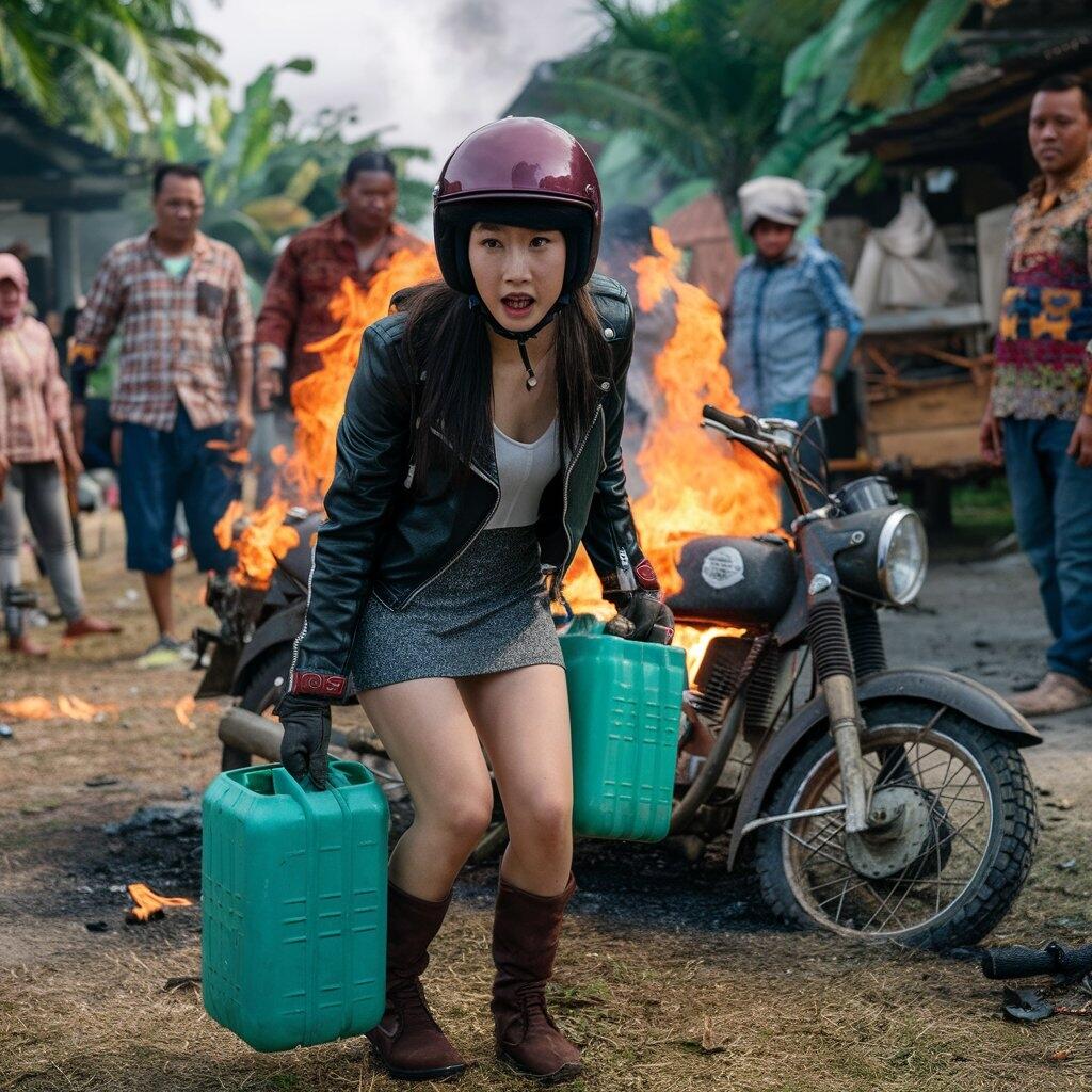 Merokok Sambil Memindahkan Bensin, Pedagang Justru Terbakar Gan !