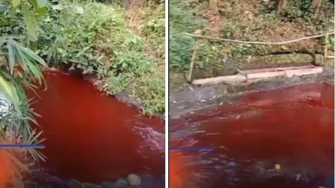 Heboh Warna Air Sungai Berubah Jadi Merah di Malang, Warga Kaitkan Dengan Hal Mistis!