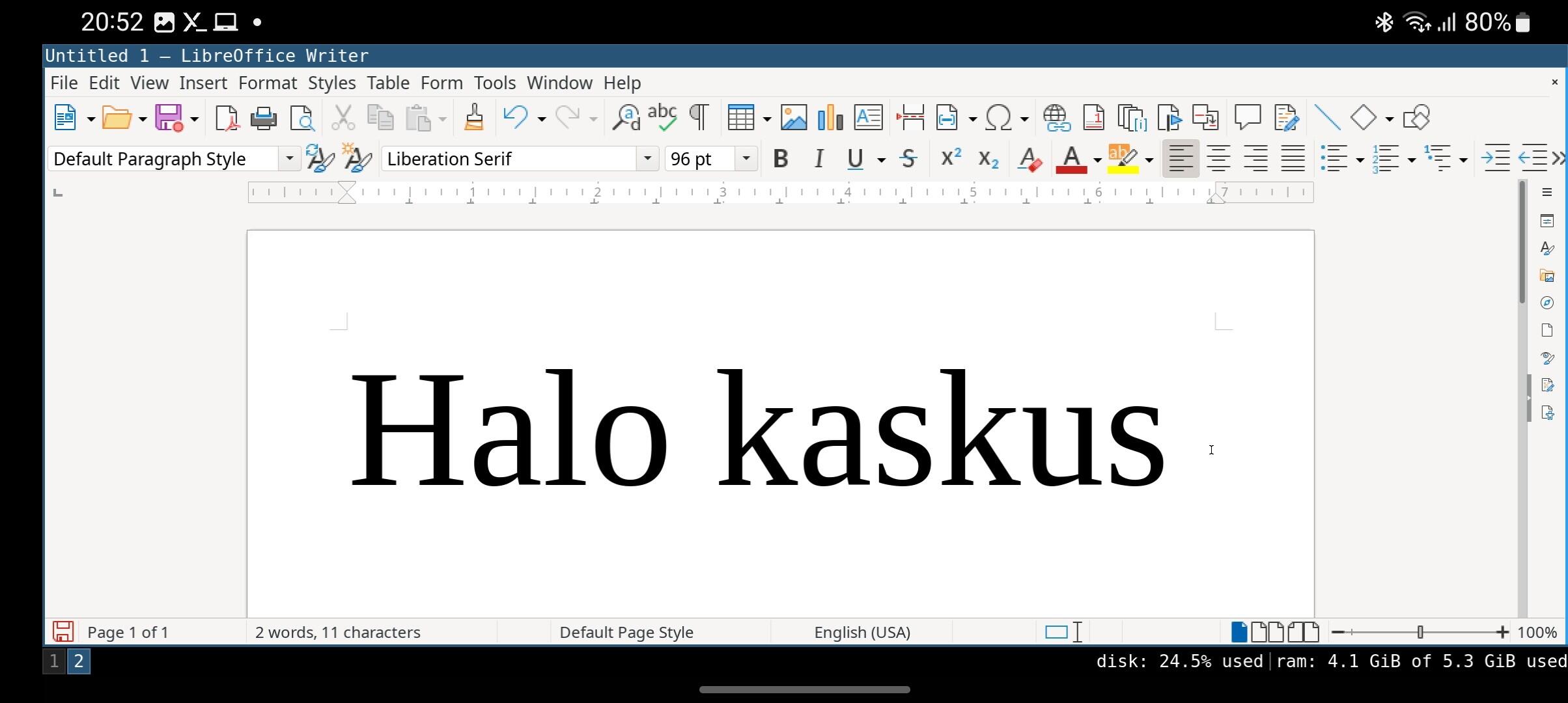 Mencoba distro Alpine Linux dengan window manager i3wm di HP Android
