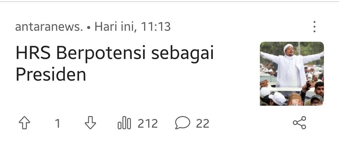 HRS Berpotensi sebagai Presiden