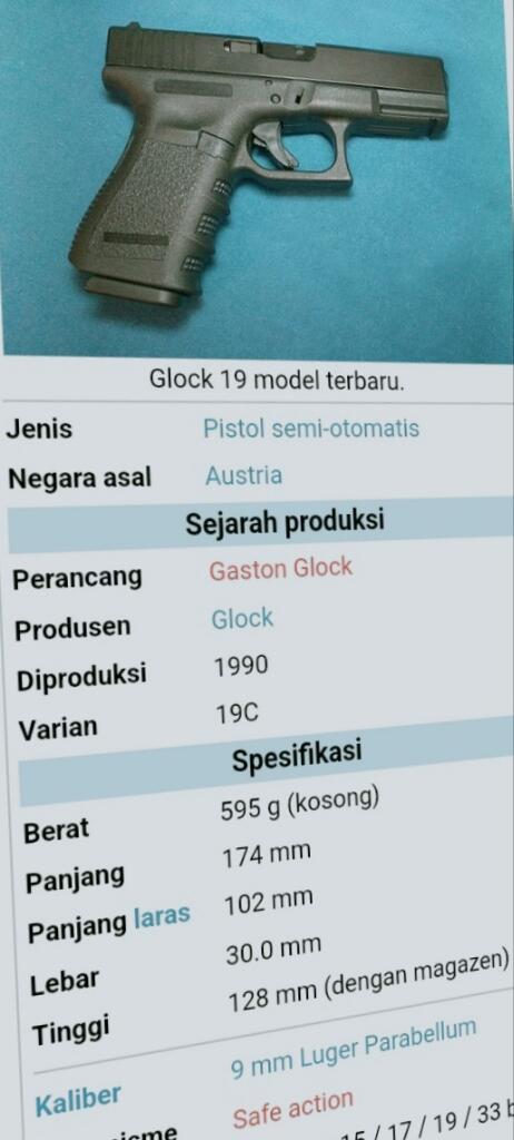 Mengenal Kelebihan Glock 19, Pistol Pembawa Petaka Donald Trump