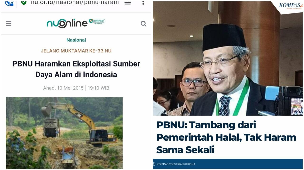 Munafiknya PBNU, Dulu Bilang Tambang Haram Sekarang Bilang Halal Saat Terima Konsesi