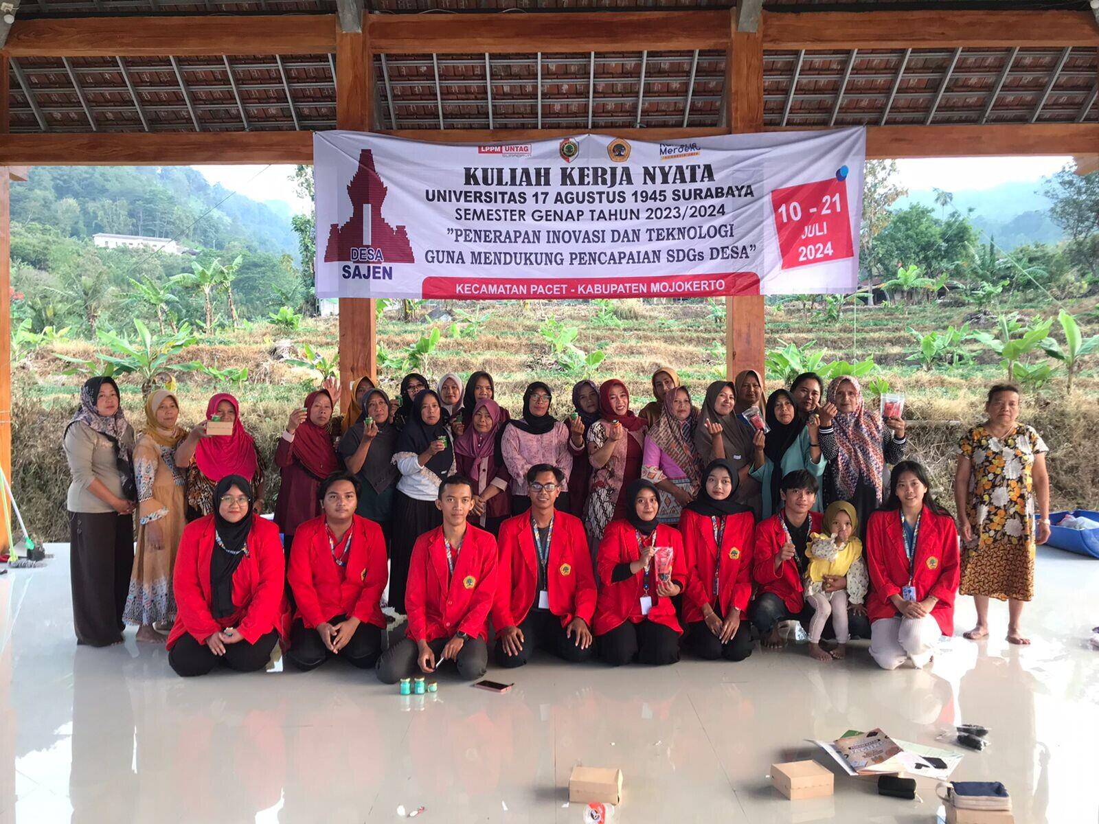 Mahasiswa KKN Untag Surabaya Lakukan Edukasi di Dusun Podorejo, Desa Sajen