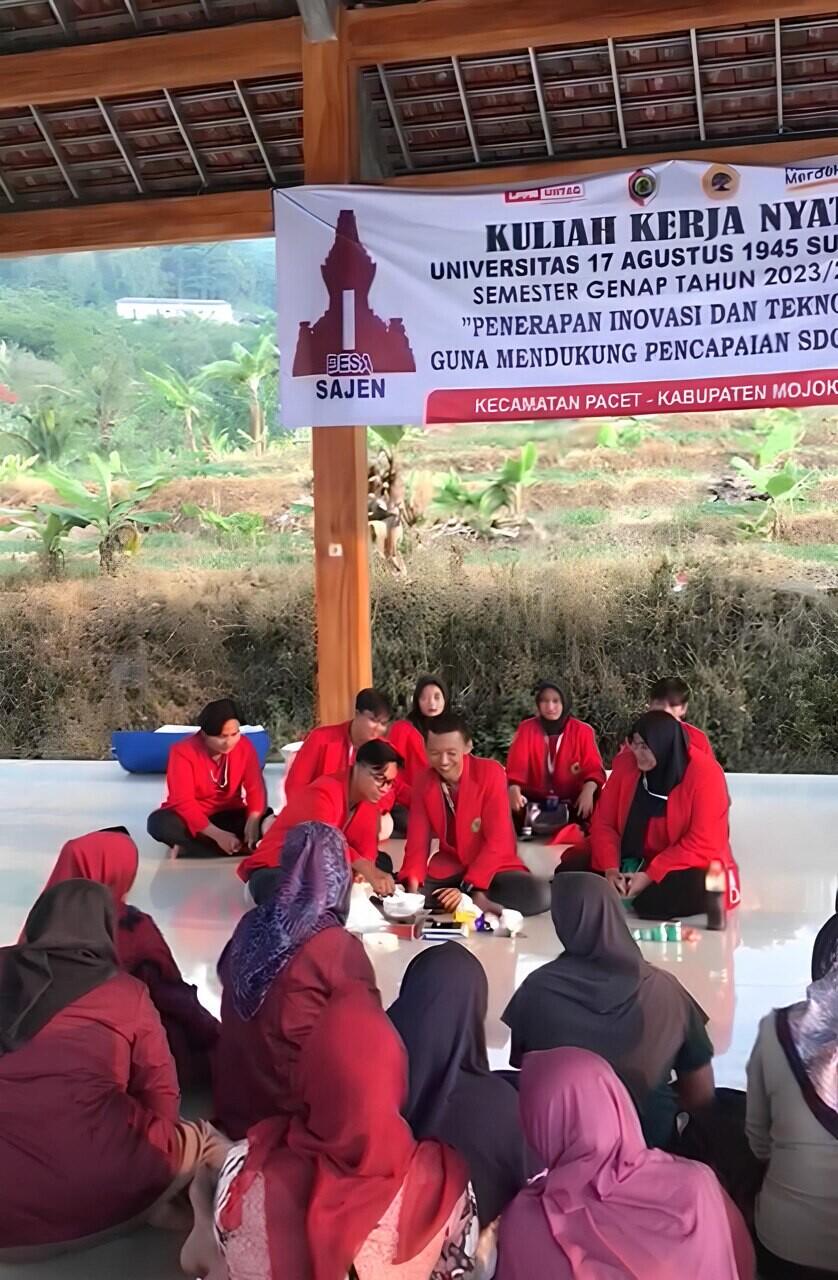 Mahasiswa KKN Untag Surabaya Lakukan Edukasi di Dusun Podorejo, Desa Sajen