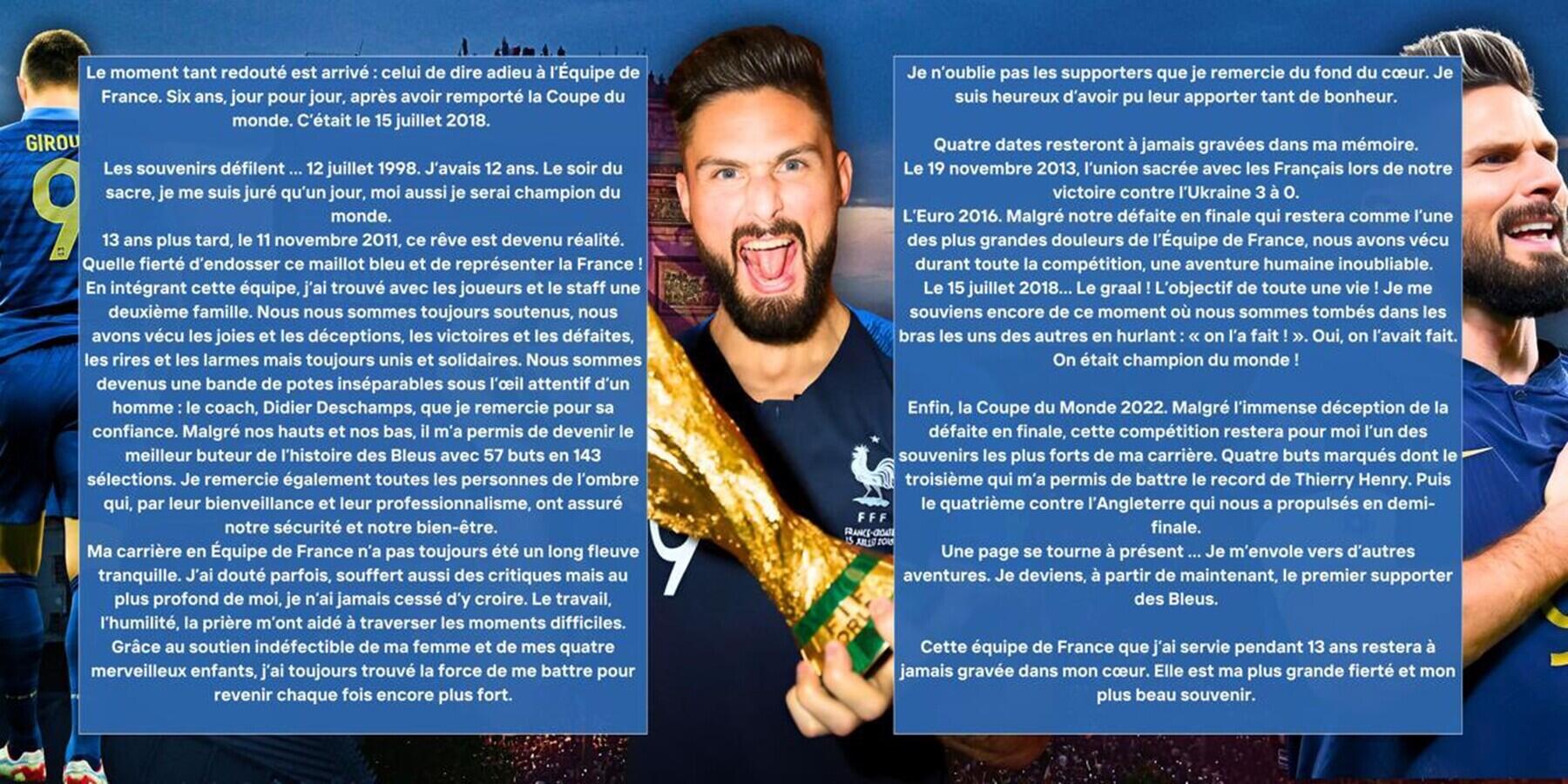 Olivier Giroud Putuskan Pensiun dari Timnas Prancis
