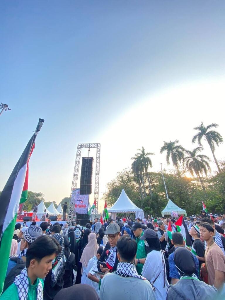 Ada Aksi Bela Palestina, Polisi Lakukan Pengalihan Lalu Lintas di Patung Kuda Monas