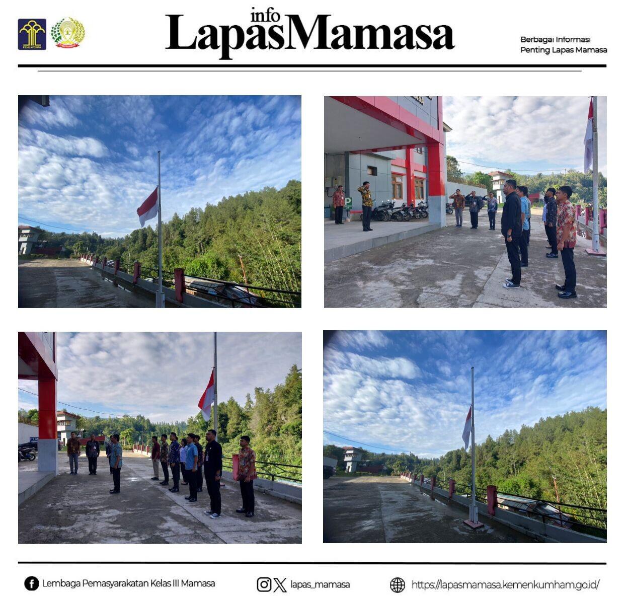 Pengibaran Bendera Setengah Tiang untuk Mengenang Bapak Hamzah Haz Di Lapas Mamasa