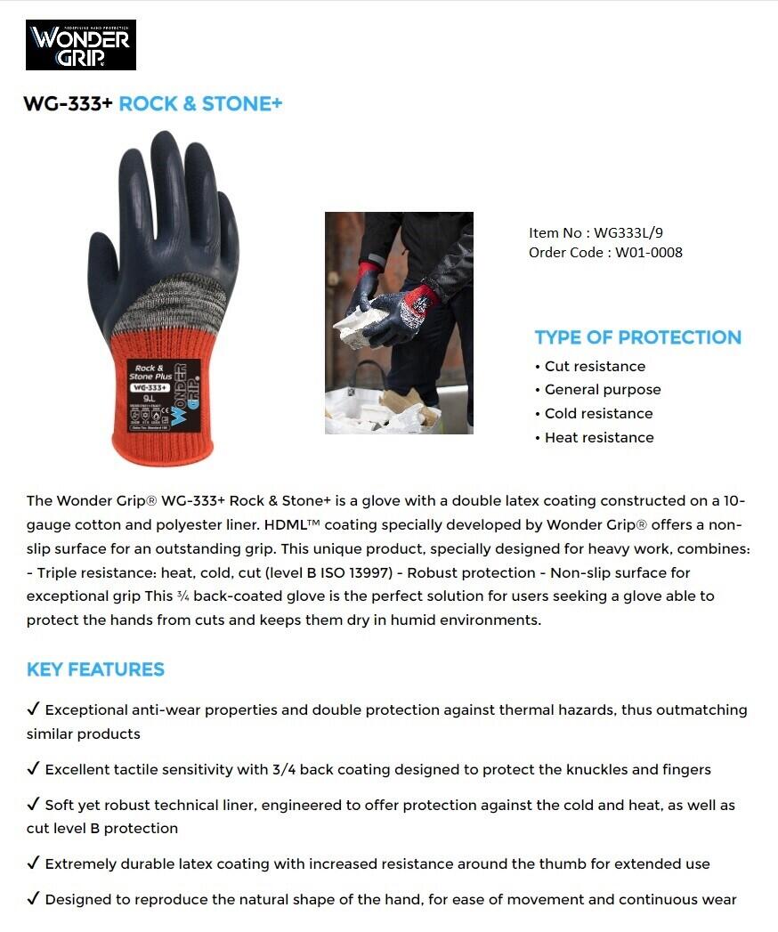 Cut Resistance Glove Wonder Grip WG-787 Dexcut