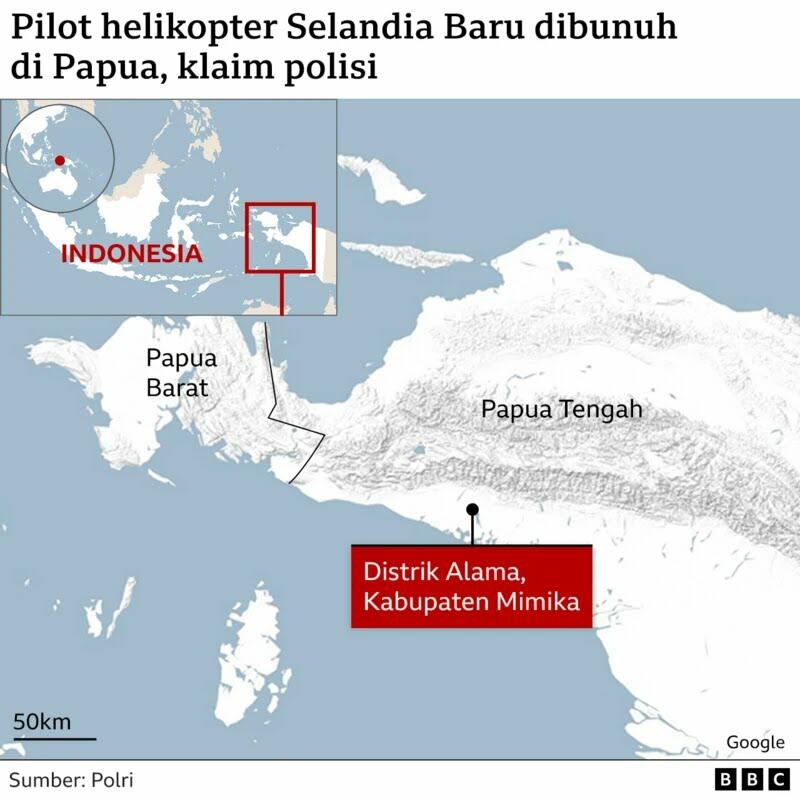 Breaking News! Teroris KKB/OPM Bunuh Pilot Helikopter asal Selandia Baru di Mimika