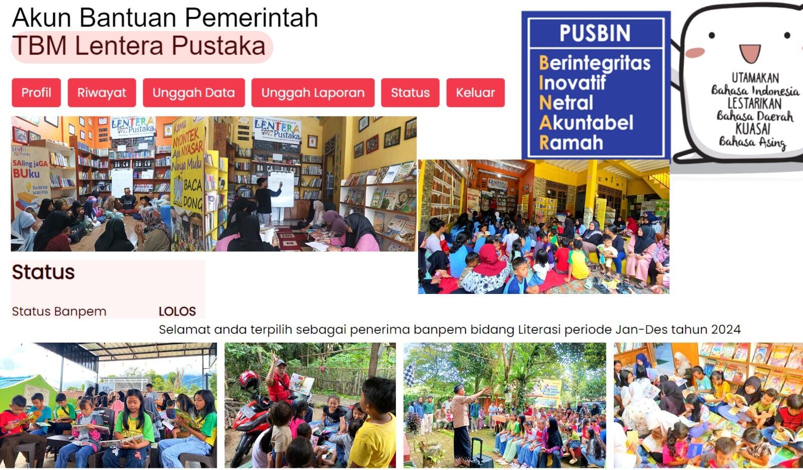 Salut, Banpem Komunitas Literasi dari Badan Bahasa Kemdikbud RI Sangat Efektif
