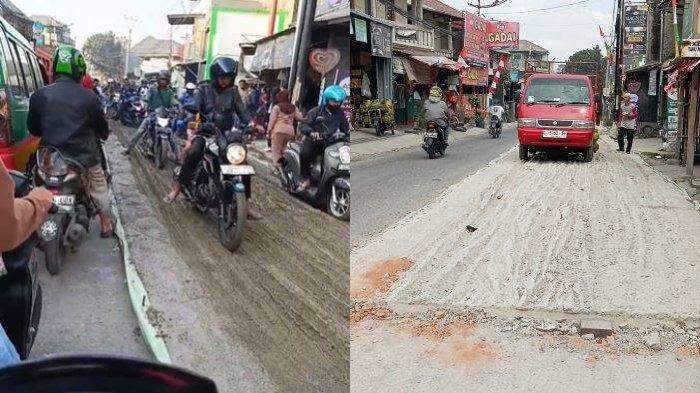 Jalan Rusak Komplain, Giliran Dicor Malah Dilindas Puluhan Motor Hingga Rusak Lagi!